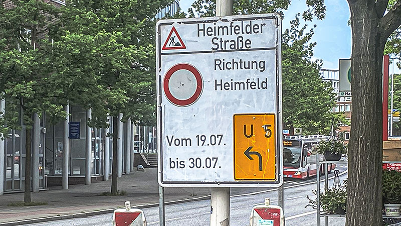 Ab dem 19. Juli 2021 ist auch die Heimfelder Straße dicht. | Foto: Niels Kreller