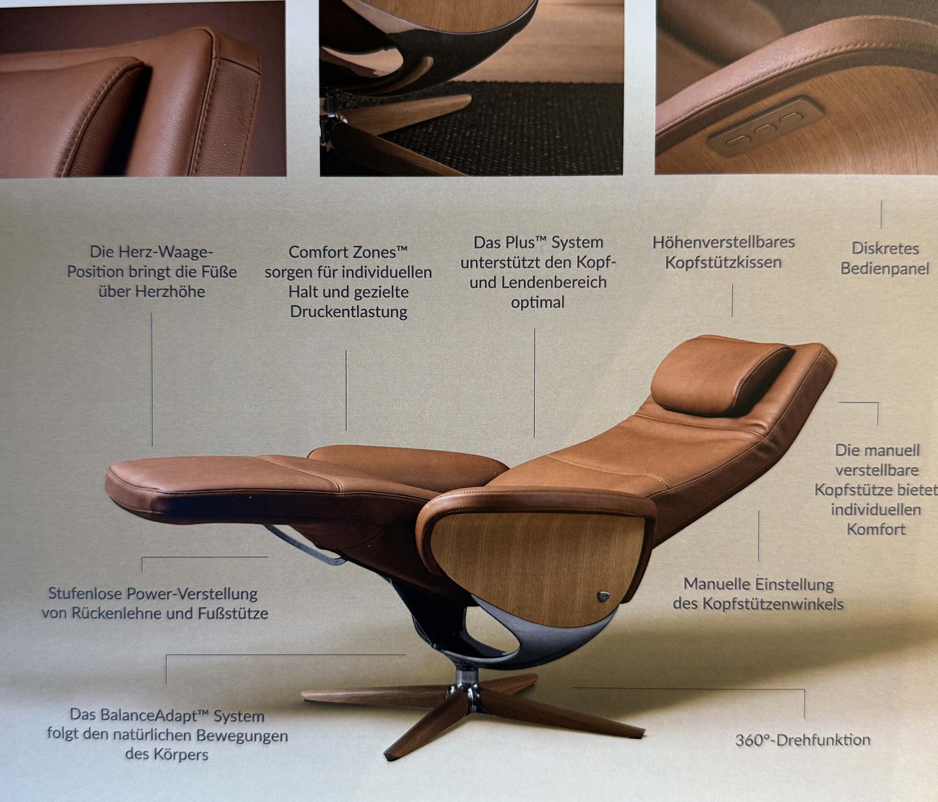 Stressless VIEW Paloma Leder: Taupe, Gestell: Walnut.