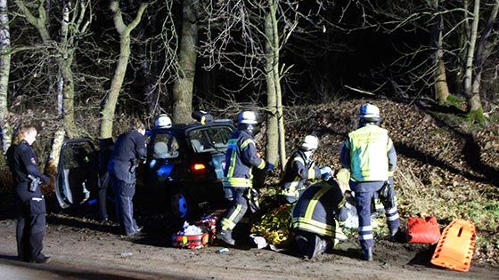 Dieser Verkehrsunfall im Bardenweg in Stelle forderte einen Schwerverletzten. Die Feuerwehr Stelle und der Rettungsdienst des Landkreises Harburg waren im Einsatz. | Foto: ein