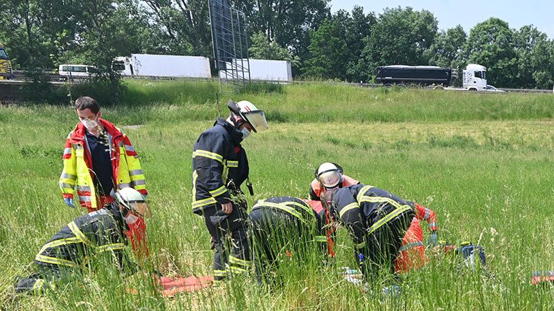 Bei einem Unfall kam ein Motorradfahrer auf dem Neuländer Elbdeich in einer Kurve von der Straße ab. | Foto: ein