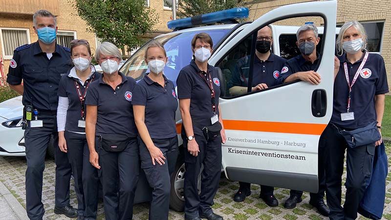 Das KrisenInterventionTeam KIT des Harburger Roten Kreuzes ist im EInsatz im Hochwassergebiet in Rheinland-Pfalz. | Foto: DRK Hamburg-Harburg