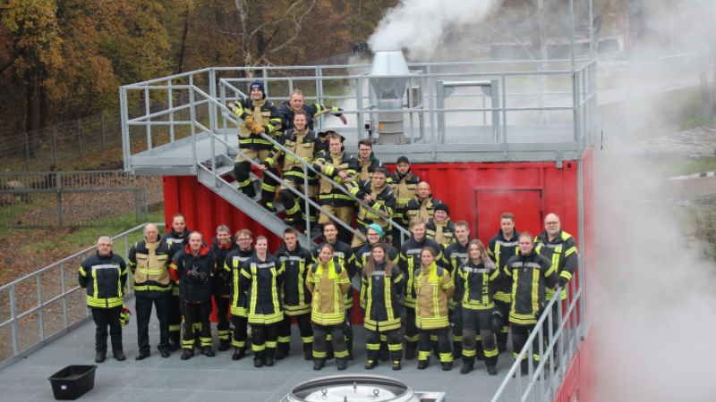 Inbetriebnahme der Brandgeöhnungsanlage in Hittfeld. | Foto: ein