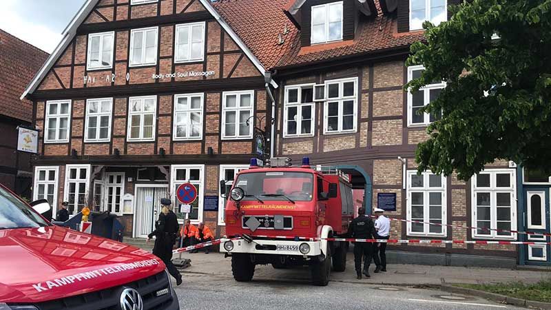 In der Harburger Schloßstraße wurde ine 500-Pfund-Bombe gefunden. | Foto: André Lenthe Fotografie