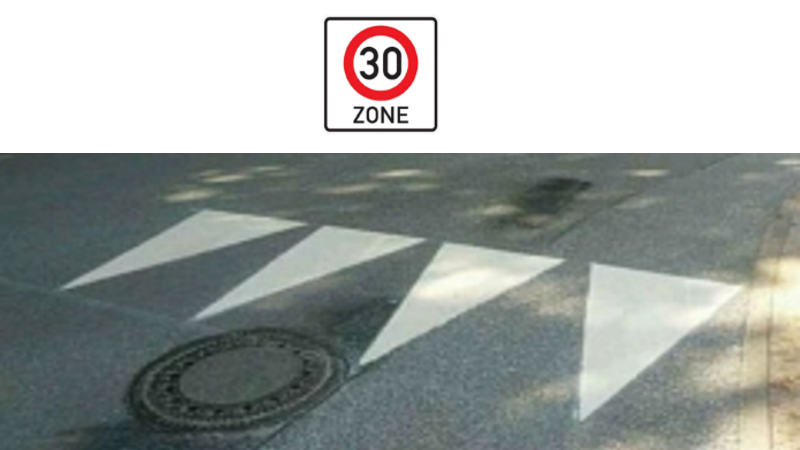 Haifischzahnmarkierung für geänderte Vorfahrt | Foto: ein