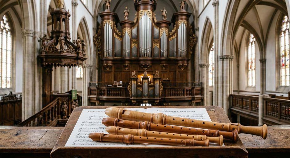 Bei wind&spiel erklingen Orgel und Blockflöten in faszinierend vielfältigen Klangkombinationen. Foto. KI
