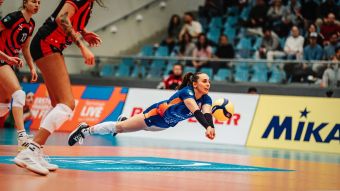 ETV-Libera Francesca Galuppi wird beim Spiel gegen den USC Münster zum zweiten Mal in dieser Saison MVP in Silber. Foto: Justus Stegemann