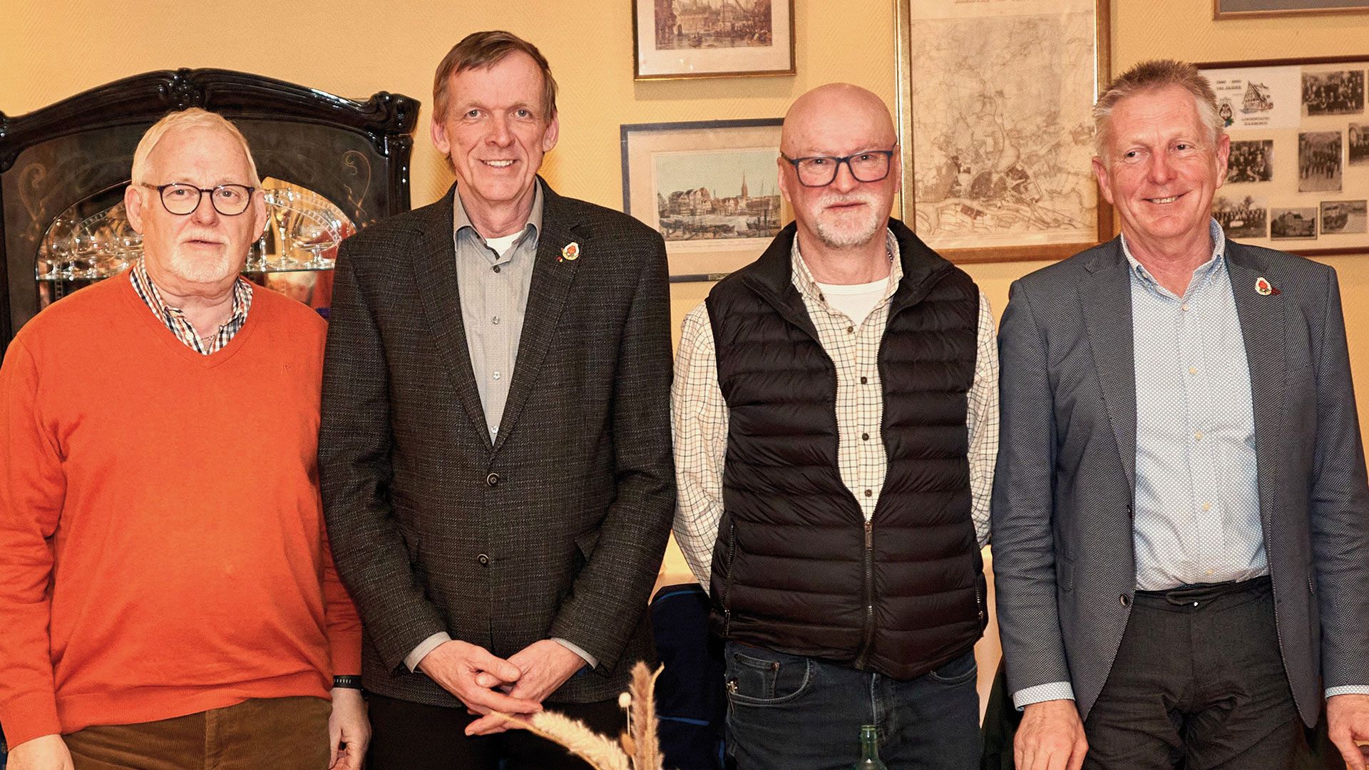 Neuer Vorstand: Holger Timm (von links, Schriftwart) Jan-Henning Körner (1. Vorsitzender) Harald Müller (2. Vorsitzender) Carlo Westphal (Kassenwart). | Foto: Claus Zapp