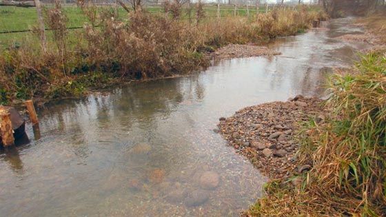 Der Landkreis Harburg hat den Aubach bei Wulfsen renaturiert und dazu unter anderem Kies eingebaut. | Foto: Landkreis Harburg