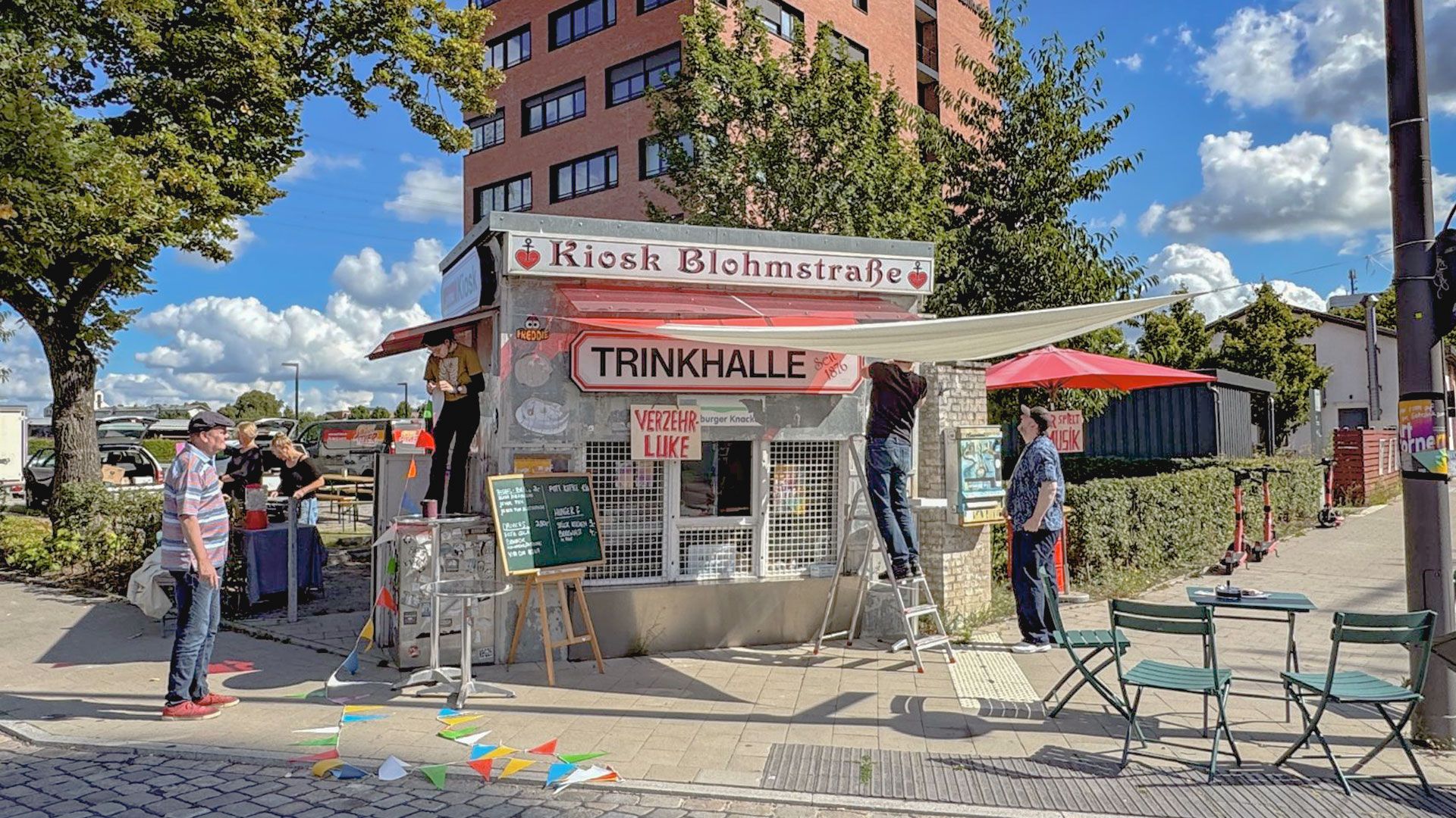 Die Trinkhalle in der Blohmstraße im Harburger Binnenhafen wird 150. Foto: ein