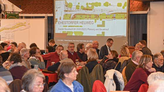 Rund 400 Betroffene kamen zur Informationsveranstaltung des LSBG zum Ehestorfer Heuweg am Montagabend ins Landhaus Jägerhof.