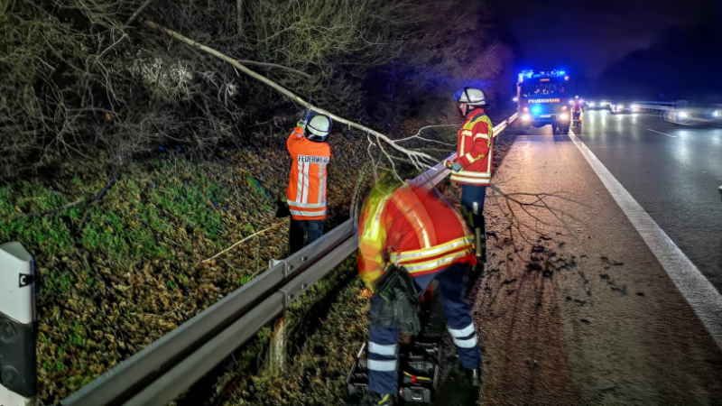 Die Feuerwehr Maschen war auf der A 39 im Einsatz, um einen Sturmschaden zu beseitigen. | Foto: ein