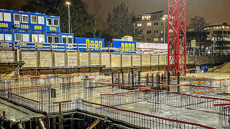 Das Fundament für "HAR6" auf dem Gelände des ehemaligen Harburg Centers am Harburger Ring ist gegossen. | Foto: Jörn Hansen