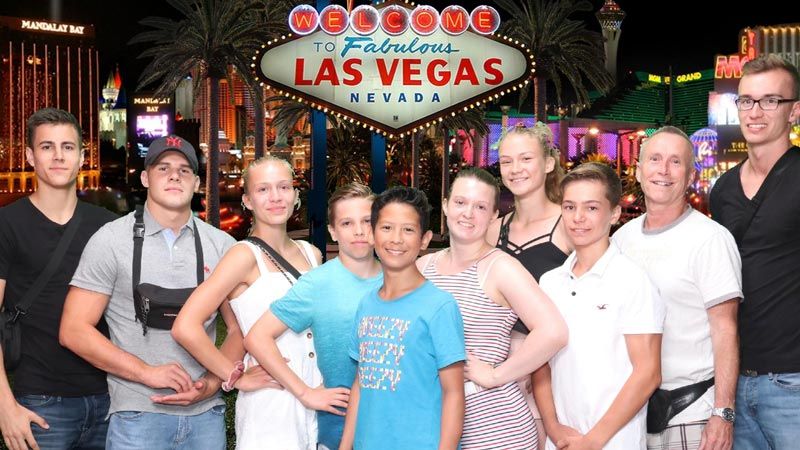Das Buchholz 08-Gymnastic-Team in Las Vegas. | Foto: ein