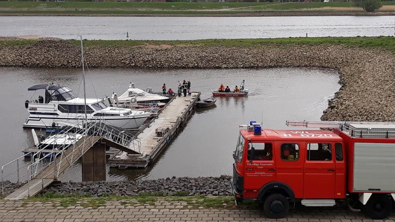 Am Fliegenberger Hafen fand jetzt das Anbooten statt. | Foto: ein/Sebastian Beecken, FF Fliegenberg/Rosenweide