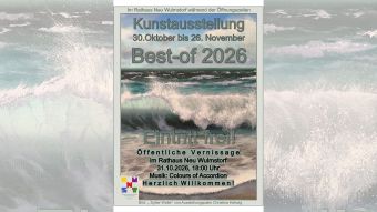 Das Plakatbild zur Ausstellung ist „Die Sylter Welle“ von Patin  Christina Hellwig.