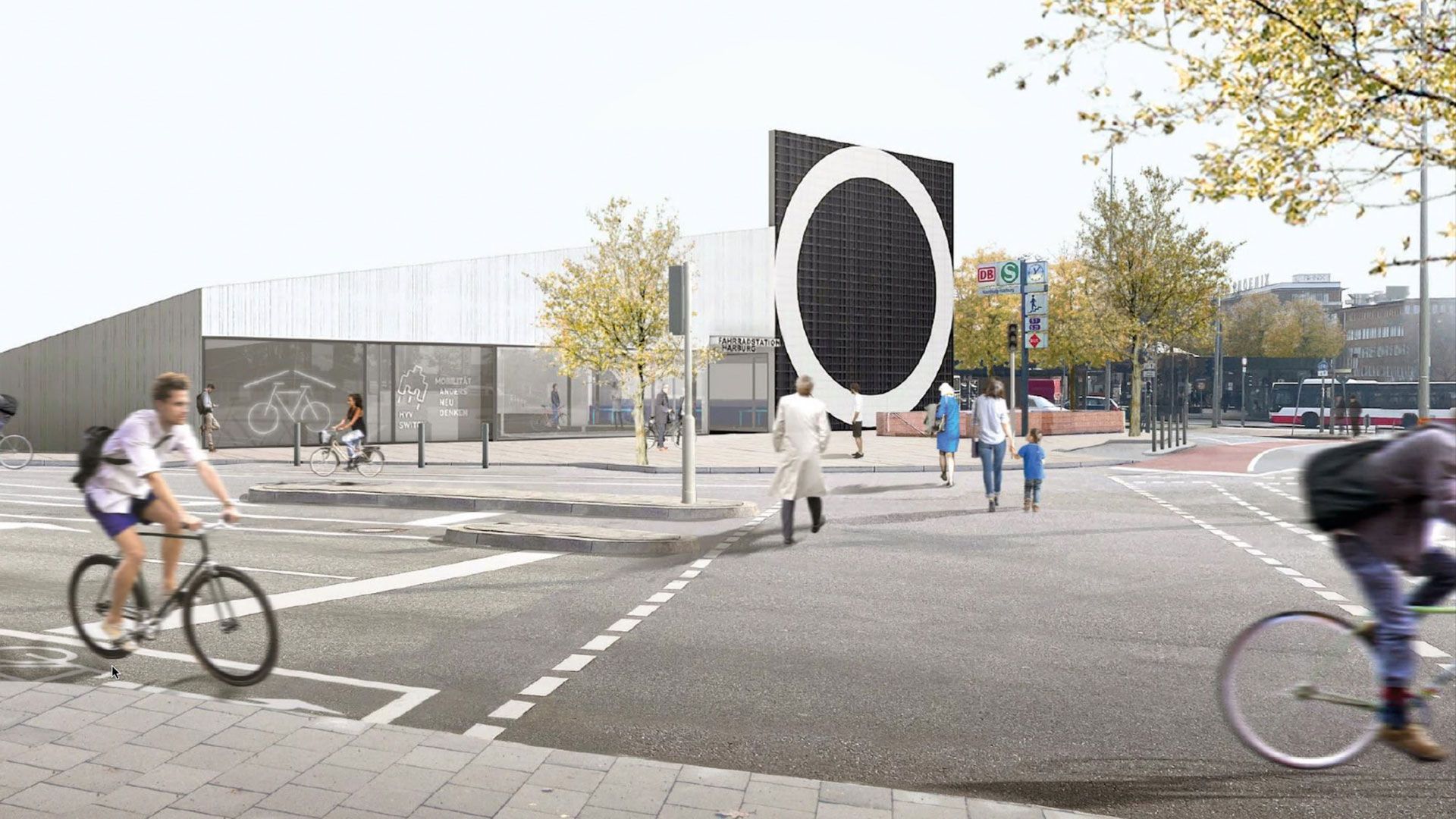 Der spektakuläre Entwurf der Architekten SUMMACUMFEMMER für die Fahrradstation. | Foto: BVM