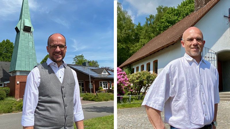 Willem F. Heins (rechts) ist neuer Seelsorger in der Ev.-luth. Erlöser-Kirchengemeinde Vahrendorf und Roland Arndt begann seinen Dienst in der Ev.-luth. Kirchengemeinde Rosengarten in Klecken. | Foto: C. Wöhling