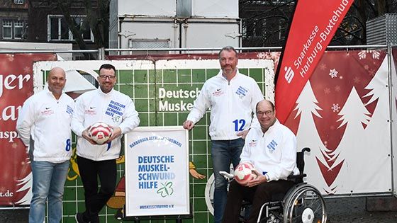 André Golke (1. Vors. HAA Muskelschwund e.V.), Andreas Kaiser (2. Vors. HAA Muskelschwund e.V.), Jörg Duve (HAA Muskelschwund e.V.) und Dirk Rosenkranz (Vors. Deutsche Muskelschwund-Hilfe). | Foto:Niels Kreller
