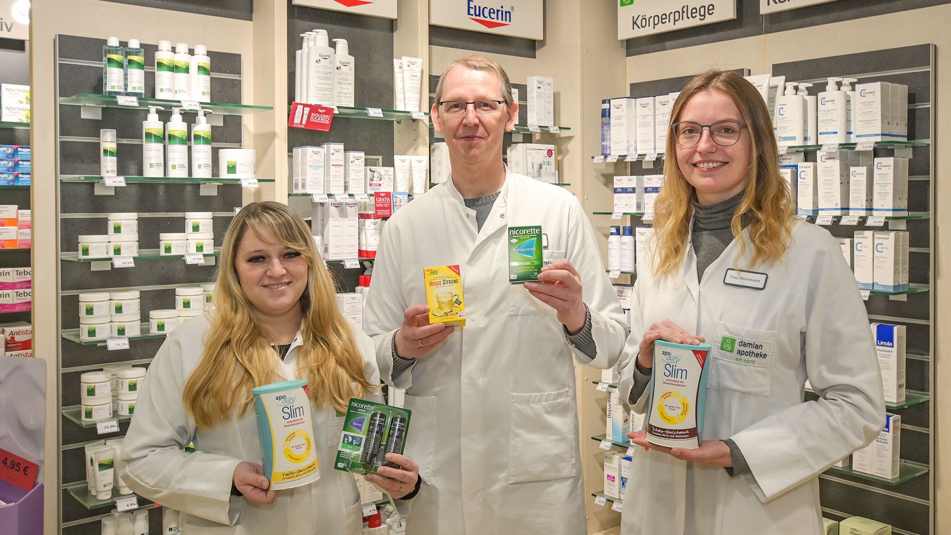Das Team der Damian Apotheke am Sand in Harburg freut sich auf das Jubiläumsjahr.