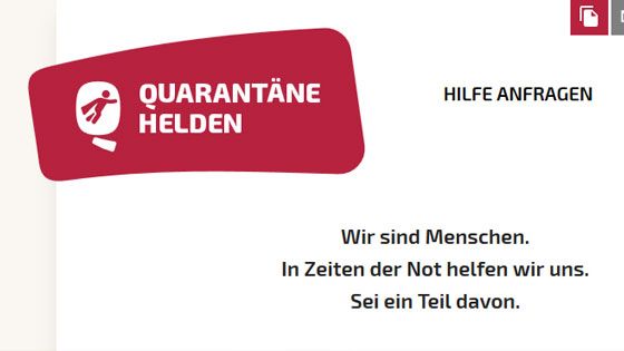 Auf der Website der Quarantaenhelden können sich Helfende und Hilfsbedürftige in Zeiten der Corona-Pandemie kostenlos melden. | Foto: www.quarantaenehelden.org