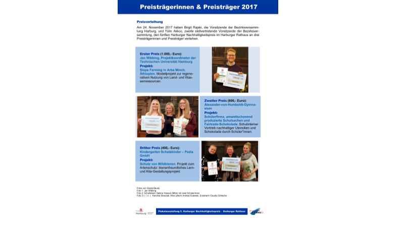 Plakat zum Harburger Nachhaltigkeitspreis 2017. | Foto: ein