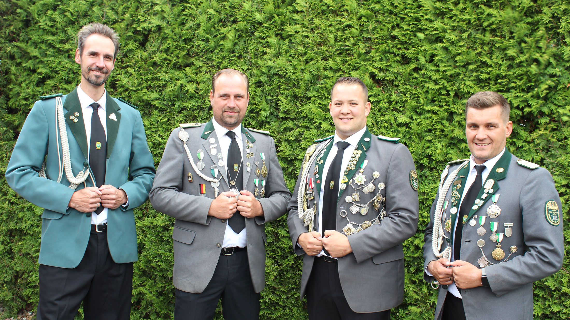 Die Königscrew des SV Moor: Marcus Feilitz (von links), Steffen Heidemann, Rico und Tim Krüger. | Foto: Olaf Schmerling