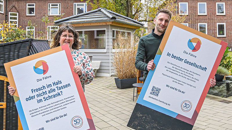 Gundula Hildebrandt und Maik Niestreu, Geschäftsführer  der Fähre, stellen ihre Kampagne gegen Stigmatisierung vor. | Foto: Niels Kreller