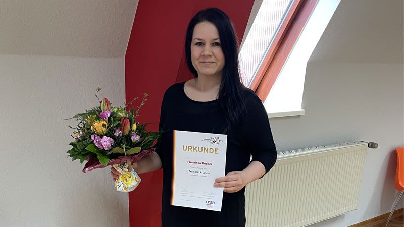 Blau-Weiss-Tanzsport-Trainerin Franziska Becker erhält höchste Trainer-Lizenz. | Foto: ein