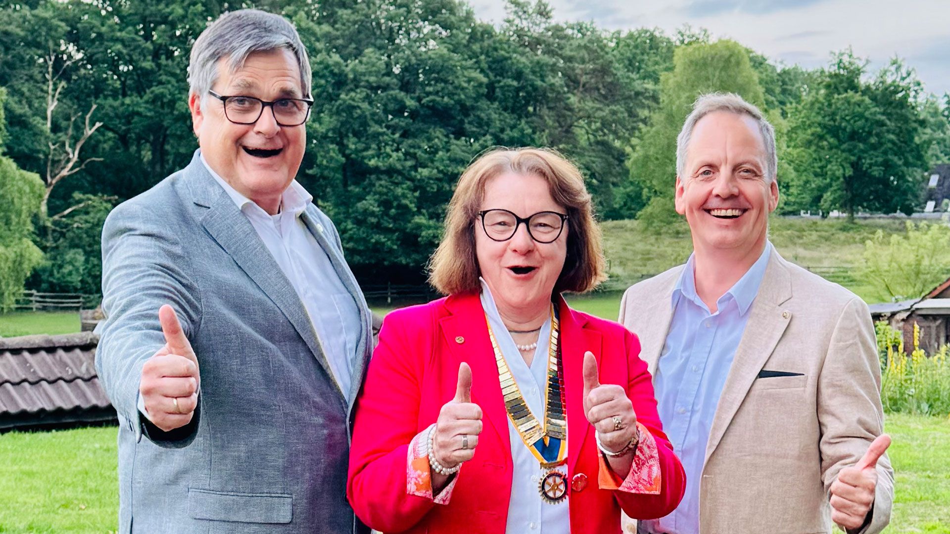 Freuen sich auf ein ereignisreiches Jahr: (v.l.n.r.) Axel Küpper (Präsident 2024/25), Kerstin Witte (Präsidentin 2025/26), Frank Thöle-Pries (Präsident elect 2026/27). Foto: ein