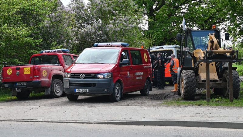 Bei Baurbeiten wurde in Moorburg eine amerikanische Fliegerbombe gefunden. | Foto: HamburgNews