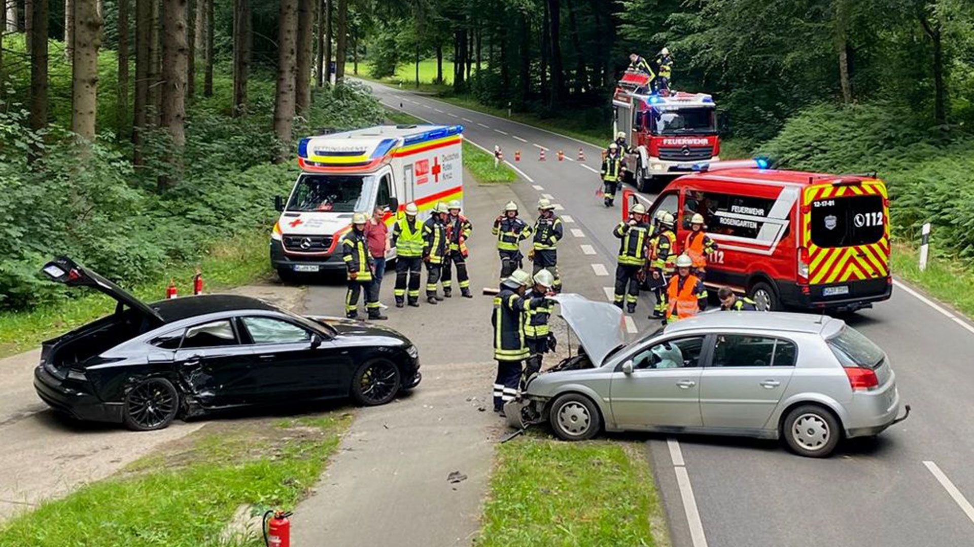 Bei zwei Unfällen in Rosengarten gab es am Sonnabend insgesamt sechs Verletzte. Foto: ein