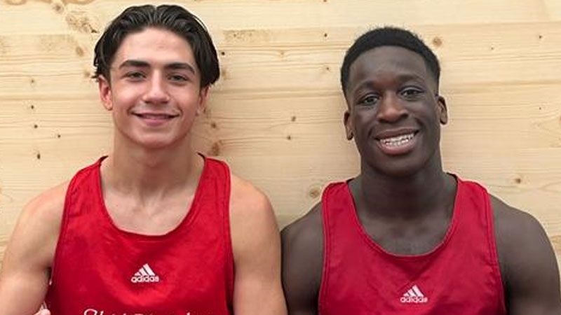 Niko Kosmadakis (li.) und Jeffersen Amoah Mensah bei der Veranstaltung in Landshut. | Foto: HNT