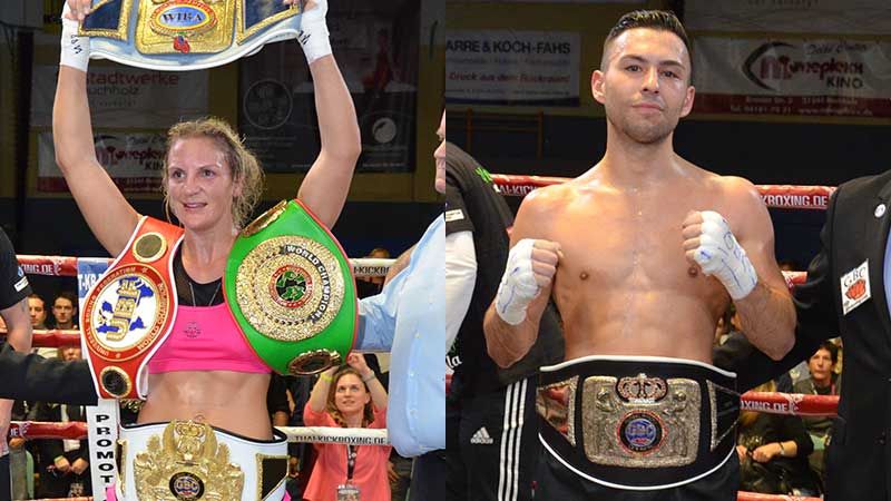Alicia Melina Kummer und Nico Venetis boxten am Samstag in der Nordheidehallein Buchholz erfolgreich um die Weltmeistertitel. | Foto: Sören Noffz