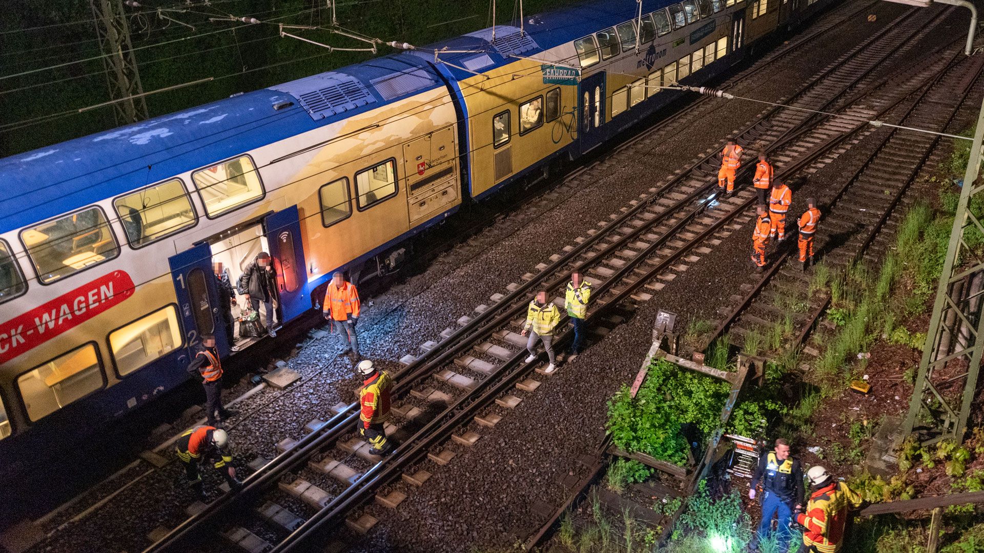 Dieser Metronom war in Tostedt in eine Gleisbaustelle gefahren. | Foto: JOTO